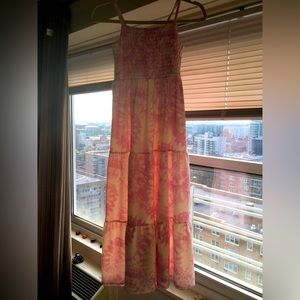 Tye dye dress pink and white